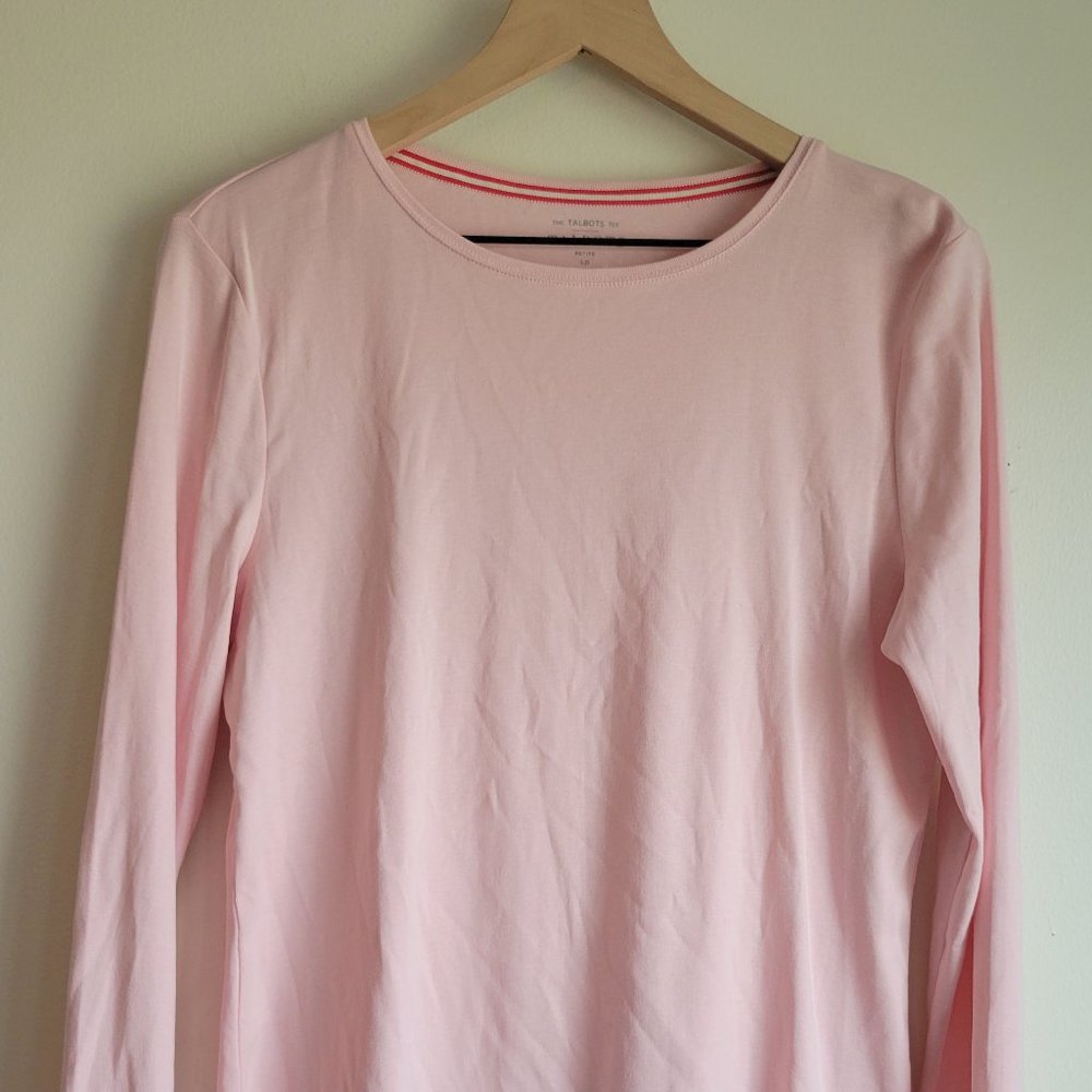 The Talbots Tee Longsleeve Pink 100% Pima Petite L